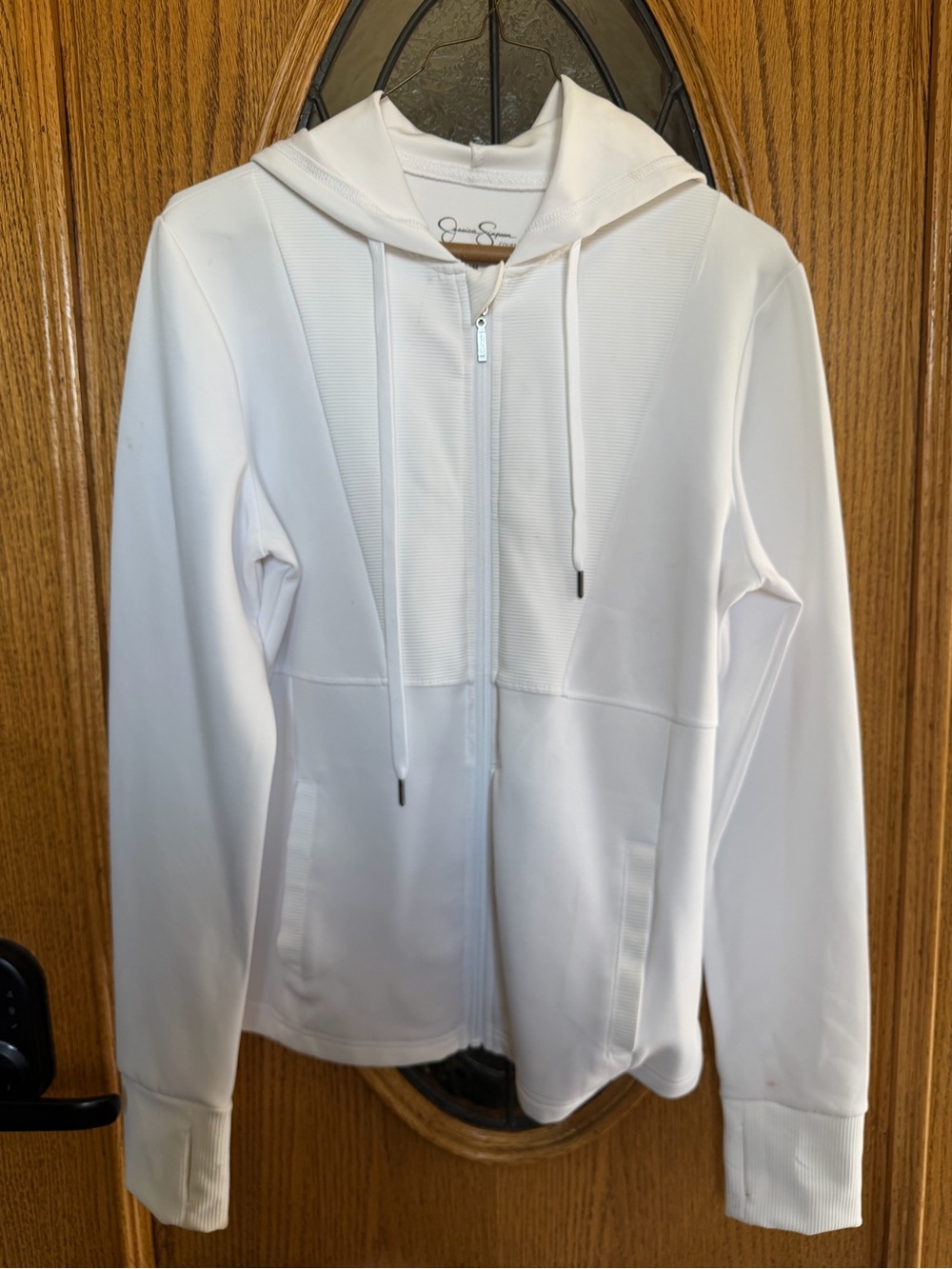 Jessica Simpson Court & Sport White Zip Hoodie Women’s Medium